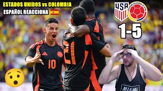 ESTADOS UNIDOS vs COLOMBIA 15 🔥 ESPAÑOL REACCIONA a la APISONADORA COLOMBIANA [upl. by Ettevi]