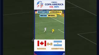 Messi goal miss vs Canada • Copa America 2024  Argentina vs Canada  martinez messi copaamerica [upl. by Miguel]