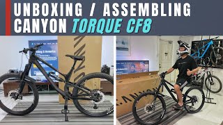 CANYON TORQUE CF8 2021  UNBOXING AND ASSEMBLING  Mountain Bike  Enduro [upl. by Kalli]