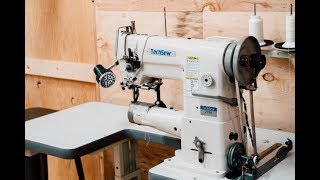 Review Techsew 2750 pro Cylinder arm leather sewing machine [upl. by Halivah]