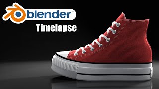 Converse All Star Platform High Shoes  Blender Timelapse [upl. by Reinold]