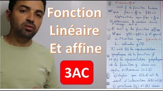 Maths 3eme année collège fonction lineaire et affine الثالثة اعدادي الدوال تمرين مهم [upl. by Luna]