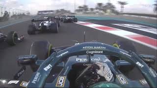 Lance Stroll Onboard Race Start Abu Dhabi GP [upl. by Kurys]