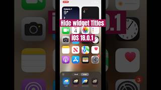 Hide widget Title Settings in iOS 18 apple iphone ios short [upl. by Bremble]