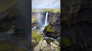 Háifoss waterfall Fossá river 🇮🇸🫠💦  Motivational Atmosphere [upl. by Hsekin243]