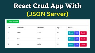 React Axios Crud App with JSON server  ReactJS Axios Rest API  React Crud App with JSON server [upl. by Uttasta]