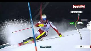 Manuel Feller 🇦🇹  Schladming AUT slalom 1st run January 24 2023 weareskiing atomic [upl. by Razid]