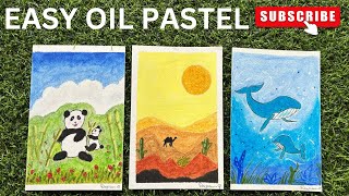 3 Easy Oil Pastel Ideas  Step by step  Beginners drawing tutorial oilpastel drawing [upl. by Niatsirhc]