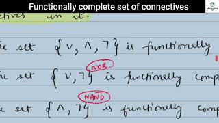 Functionally complete set of connectives  Discrete Mathematics [upl. by Airec211]