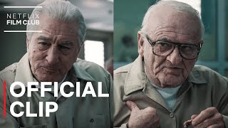 The Irishman  Joe Pesci amp Robert De Niro Break Bread Scene  Netflix [upl. by Jerad]