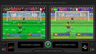 International Superstar Soccer Deluxe Sega Genesis vs Snes Penalty Comparison  Vc Decide [upl. by Klapp]