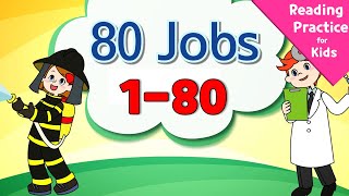 Easy Reading Practice for kids  80 Jobs 180 [upl. by Daniella]