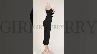 GIRLMERRY Sexy slight stretch solid color sling maxi dress Wholesale Dresses AA021246 [upl. by Akers]