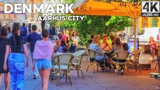 Aarhus Denmark 4K HDR Walking Tour  With Caption 4K 60 fps [upl. by Zephaniah]