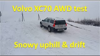 Volvo XC70 cross country offroad AWD test on snowy hill and drift Volvo on snow [upl. by Layton]