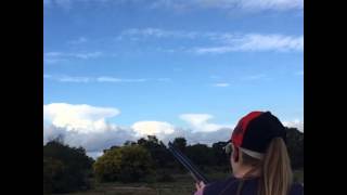 Laura Coles shooting station 8 Skeet high house with Perazzi MX8 [upl. by Riaj626]