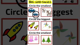 Big and small worksheet preschool learning kids videos for kids shorts viral [upl. by Jamil454]