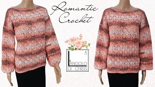 Maglia alluncinetto quotROMANTICquot  Facilissima [upl. by Lyns656]