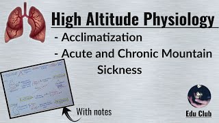 High Altitude Physiology  Acclimatization  Mountain sickness  Respiratory Physiology [upl. by Casaleggio]