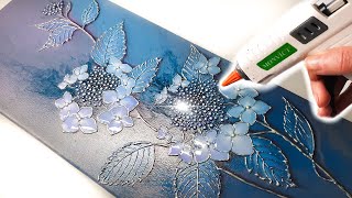 PAINTING with a Glue Gun  💙 Blue amp Purple Hydrangeas  Next Level Techniques  AB Creative Tutorial [upl. by Iny819]