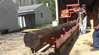 Cutting telephone poles for the neighbor with the Woodmizer LT15 [upl. by Hudis]