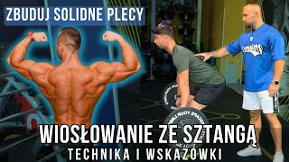 WIOSŁOWANIE ZE SZTANGĄ  najlepsze ćwiczenie na plecy poprawna technika i wskazówki [upl. by Burdelle120]