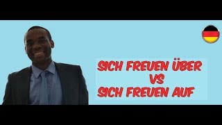 Cours dallemand A1 B2 Sich freuen über vs Sich freuen auf [upl. by Nnylylloh]