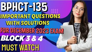 bphct135  important questions with solutions  for December 2023 exam  part2  IGNOU  ignou [upl. by Sauer]