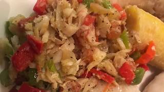 JAMAICAN SALT FISH RECIPE  HOW TO MAKE SALT FISH CODFISH RECIPE [upl. by Santa200]