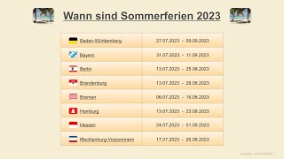 Wann sind Sommerferien 2023 [upl. by Eellehs]