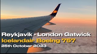 Keflavik Reykjavik  London Gatwick  Icelandair Boeing 757  Trip Report [upl. by Daniela]