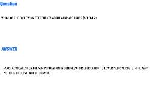 Which of the following statements about AARP are TRUE Select 2 [upl. by Combes982]