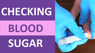 How to Check Blood Sugar Level Glucose  Glucometer Diabetes Testing Procedure Nursing [upl. by Nylak]