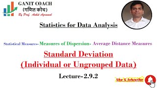 Lecture 292 Standard Deviation amp Variance for Individual data  SD for Ungrouped data [upl. by Dulcine]