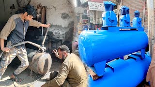 Air Compressor Tank Complete Process  Ingenious Worker Made Air Tank [upl. by Yrrehs]