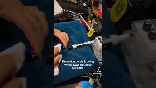 Remove decal amp wheel swap 😍🛞 chevysilverado hotwheels hotwheelscollector mrbeast fazerug [upl. by Yellah]