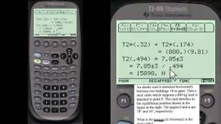 Physics Stretch Tension on the TI89  Every Step Physics [upl. by Shannan]