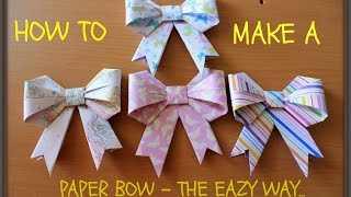 How to Make a Paper Bow ඔරිගමි ක්‍රමයට කඩදාසි BOW එකක් හදමු [upl. by Giefer]