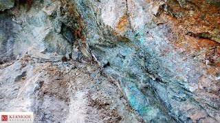 Malachite amp Chalcopyrite In Sheared Volcanics Lucky Strike Property KLM [upl. by Anyk]