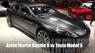 Aston Martin Rapide S 2015 vs Tesla Model S 2015 [upl. by Nwahsor]