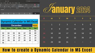 HOW TO MAKE A DYNAMIC CALENDAR IN EXCEL Tutorial [upl. by Ailahs]