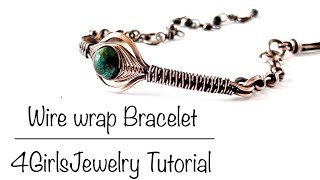 Jewelry Tutorial Wire Wrap Bracelet [upl. by Duwalt]