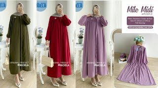 MODEL Baku GAMIS TERBARU 2025 MILE MIDI DRESS Simple Elegan [upl. by Haisoj]