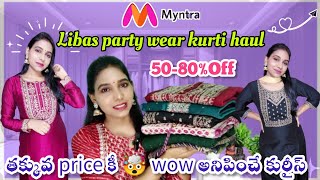 💞Huge myntra kurti tryon haul  Libas latest kurti collection  Under 700  Myntra EORS [upl. by Medardas]