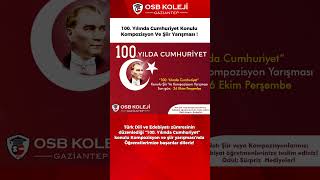 100 Yılında Cumhuriyet Konulu Kompozisyon Ve Şiir Yarışması [upl. by Yedrahs462]