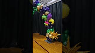 Mardi Gras Themed Balloon Garland Arch For Oak Hall Homecoming dance balloondelivery mardi gras [upl. by Roger13]