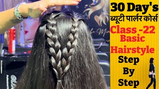 Basic Hairstyling Class22  Step By Step  Beauty Parlour Course MeghaMannat7007 [upl. by Eicyac611]