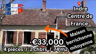 ENG SUB Indre Centre France  € 33000  Maison berrichonne 4 pieces 74 m2 terrain 887 m2 [upl. by Eatnohs]