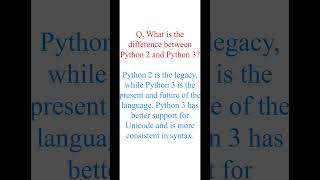 10Q What is difference between Python 2 and Python 3 shorts python by saikumarValaboju [upl. by Atalie490]