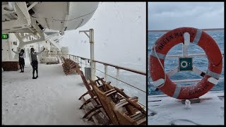 Queen Mary 2 caught in Atlantic snowstorm [upl. by Pompea]